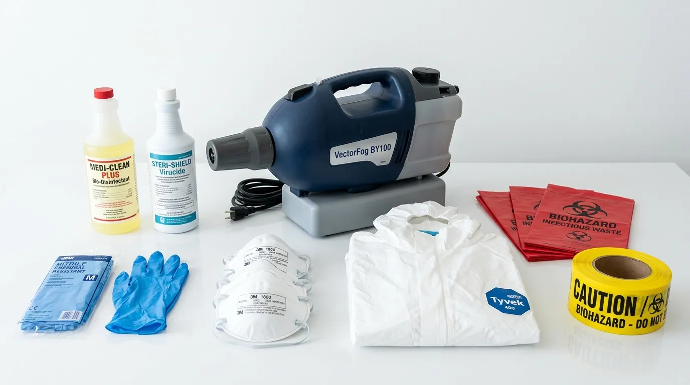 Professional biohazard remediation crew working in Mission Bend