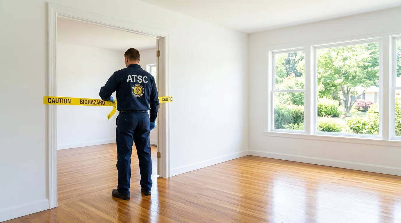 Certified biohazard cleanup crew performing Decomposition Cleanup in Mission Bend